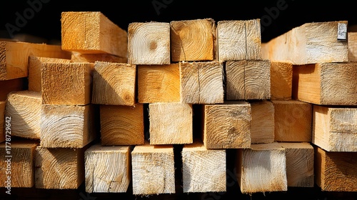 cut lumber planks arranged neatly showing alternating warm and cool brown variations