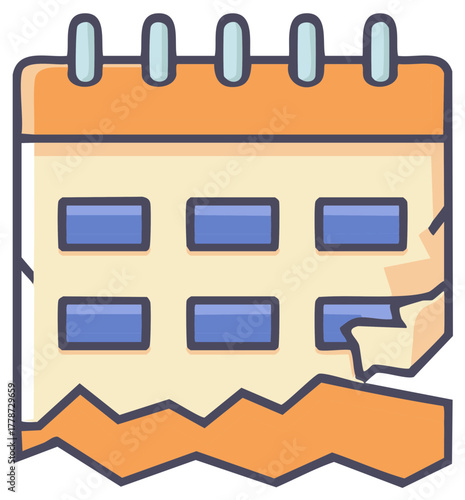 Torn calendar page with a jagged edge representing a deadline or missed appointment