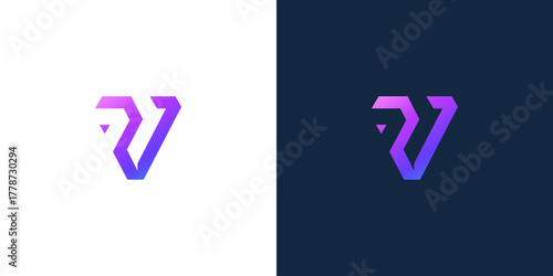 initial vr logo abstract logo vector design