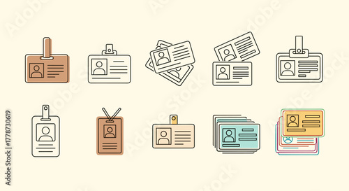 Professional Identity Badges for Secure Access Control & Verification on Cream Background: Modern Employee IDs for Business, Healthcare, Education, and Events - Essential for Security, Identification,