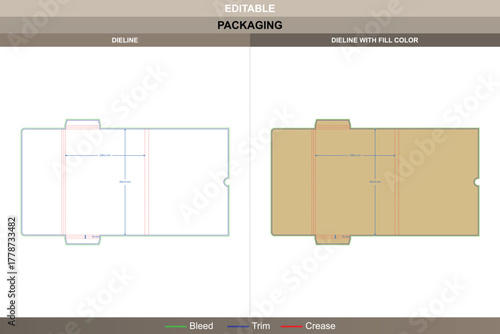 Corporate folder dieline produced through vector refinement boosting printing tone packaging structure professional die line formation supports business presentation style