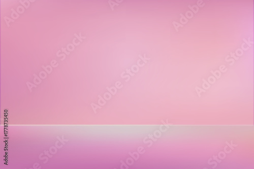 Soft pink studio background. Empty valentine room. Wallpaper platform display , banner for product showcase presentation, backdrop. floor surface