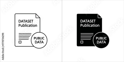 Dataset publication and public data icon