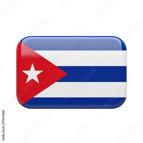 Free Download Glossy rounded cuba flag icon, a national symbol for travel and country identity isolated on transparent background - GFXLoad