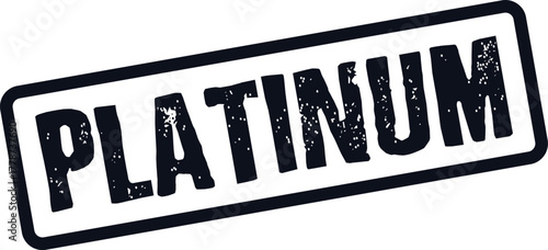 Distressed black Platinum word stamp for luxury products and high quality services
