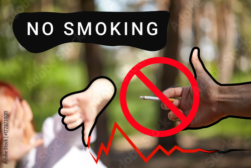 No Smoking Concept. A conceptual image illustrating a no smoking