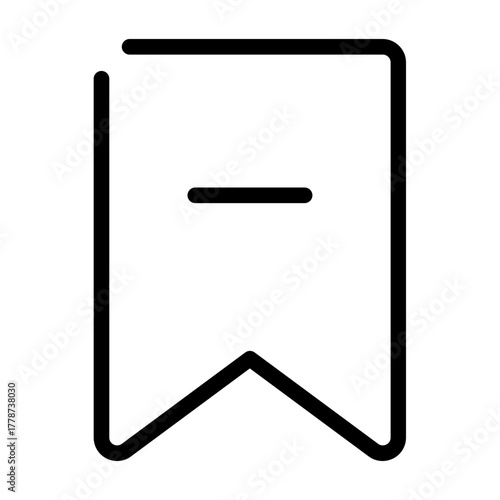 Bookmark with minus symbol for unmarking or removing saved items.