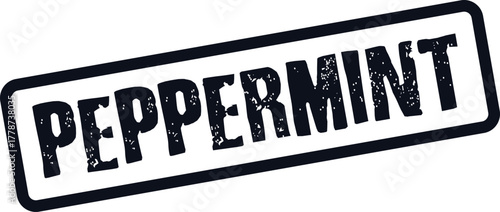 Distressed Peppermint Word Stamp for Fresh Minty Flavors and Refreshing Concepts