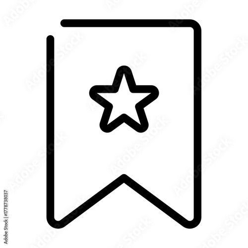 Bookmark with star for favorites, priority, or starred items.