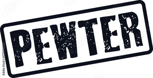 Distressed Pewter Word Stamp for Metallic Finishes and Timeless Industrial Concepts