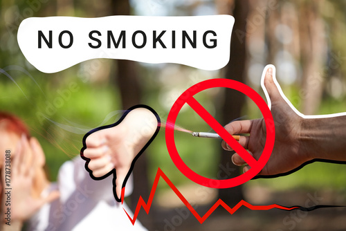 No Smoking Concept. A conceptual image illustrating a no smoking