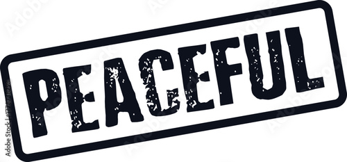 Distressed Peaceful Word Stamp for Serene Messages and Calming Communication Designs