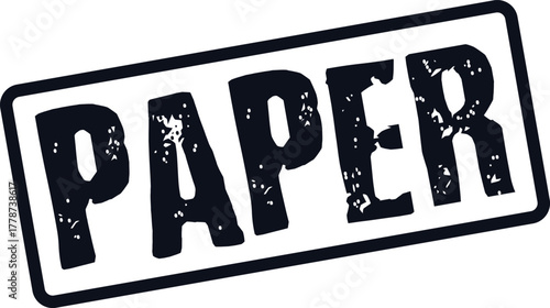 Distressed PAPER text rubber stamp effect for documents and official messaging