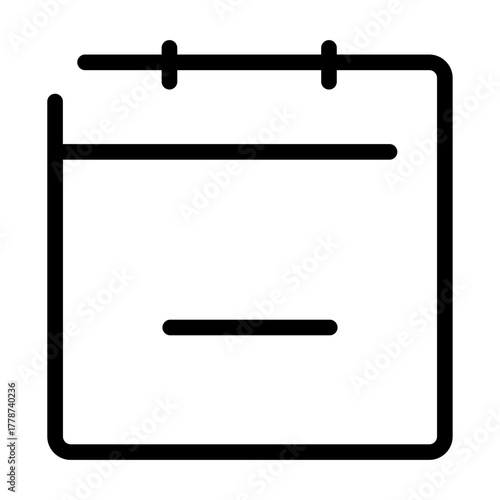 Calendar icon displaying a horizontal bar for a single scheduled item or highlight.