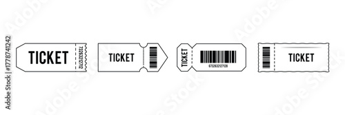 Ticket Icon Set Vector Design of Event and Admission Tickets . Ticket icon set . eps 10