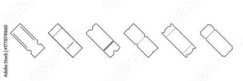 Ticket icon set. flat ticket style - stock vector. Ticket vector icon isolated on a white background. Vector illustration. EPS 10 