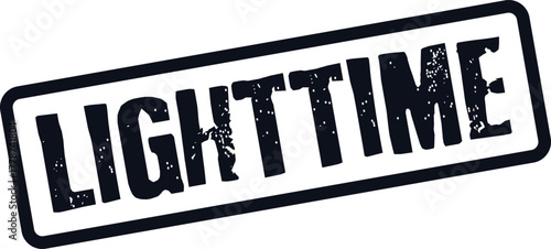 Distressed Lighttime word mark in a rectangular frame with textured grunge effect