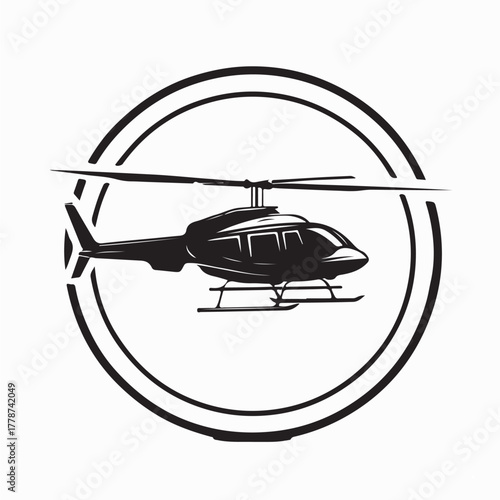 Helicopter Logo Template in Vector Style on white background