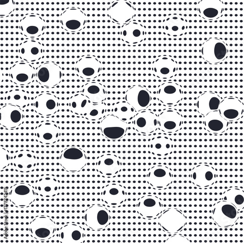 A texture in the form of rows of dots and distortions with spots that imitate microbes or body cells.