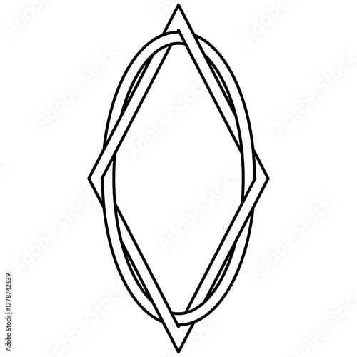 Geometric diamond and ellipse Intersecting pattern with symmetry and abstract design