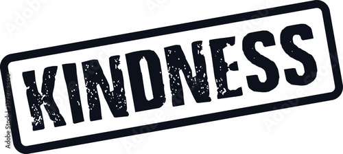 Grunge Style Rectangular Ink Stamp Displaying the Positive Word Kindness Clearly