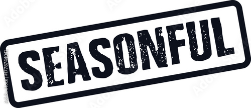 Seasonful Rubber Stamp Effect Text with Grungy Texture for Timely and Periodic Concepts