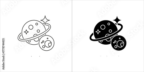 Two planets with rings and a star