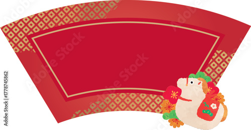 扇型の午年アイコンデザイン素材