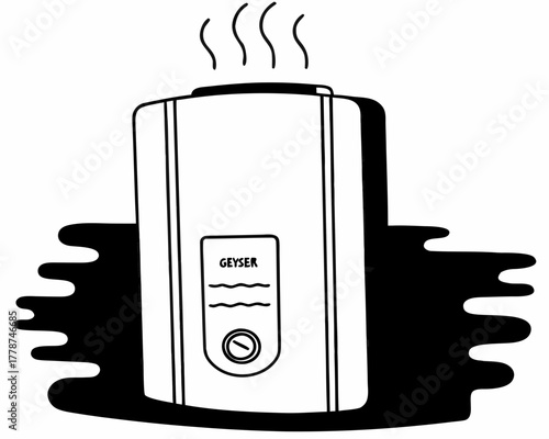 Illustration of a geyser with steam