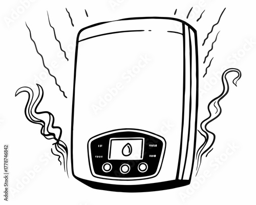 Modern water heater with digital display