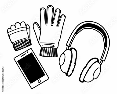 Illustration of winter accessories