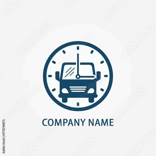Truck Clock Logo Design.