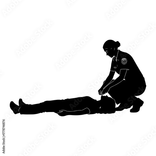 Medic assists unconscious person paramedic emergency