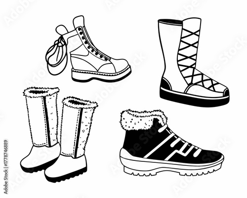 Selection of winter boots for snowy conditions