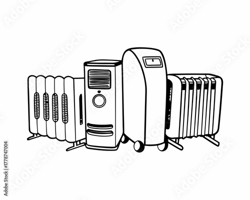 Various types of heaters for home use