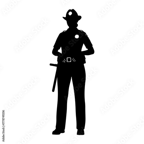 Silhouette of a police officer uniform badge