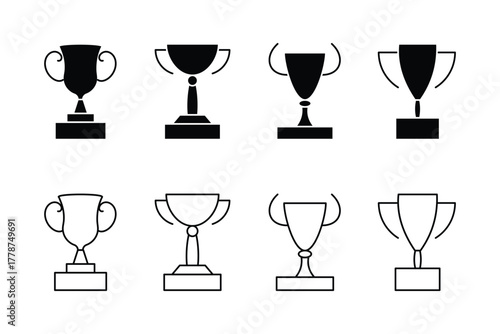 Trophy line icon. Trophy cup, winner cup, victory cup vector icon. vector icons in black on a white background. eps 10