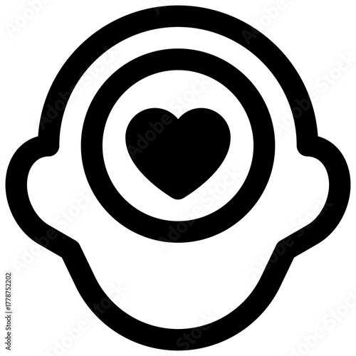 Emotions. Outlined stroke vector icon with black-filled details.