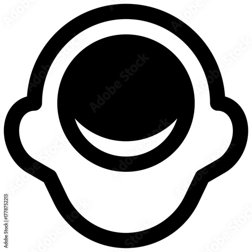 Emptiness. Outlined stroke vector icon with black-filled details.