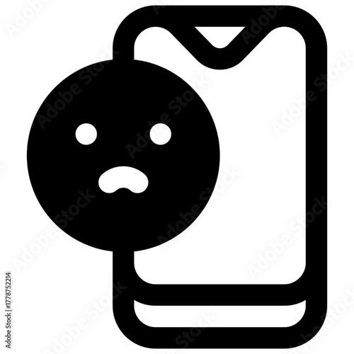 Mental health support hotline. Outlined stroke vector icon with black-filled details.