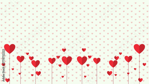 Love hearts pattern background. Love hearts pattern with red hearts creates a romantic background perfect for valentines day. Suitable for greeting cards, social media posts, and romantic designs.