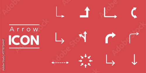 Hand drawn arrow icon set white curved direction symbols on dark background vector illustration