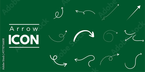 Hand drawn arrow icon set white sketched direction symbols on dark background vector illustration