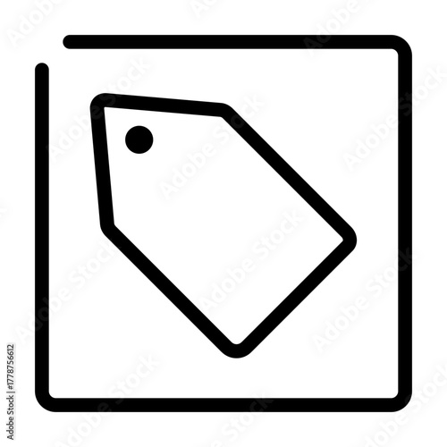 Tag displayed in a window frame for UI panels, menu sections, or product listings.