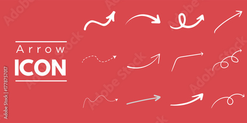 Hand drawn arrow icon set white doodle direction symbols on dark background vector illustration