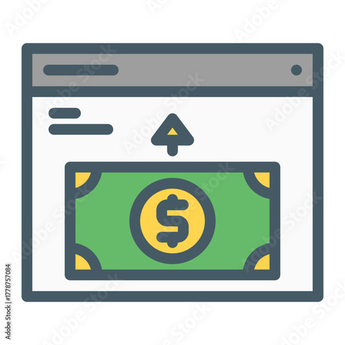 Online Investment Service.. This is a vector single icon with a filled outline style. Suitable for any purpose, such as website design, mobile app design, logo design, pattern design, etc.