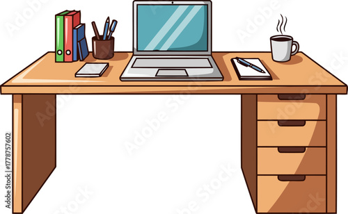 crafting tomorrows success an organized desk ready for digital exploration, isolated on transparent background