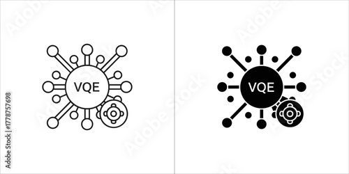 Vqe icon representing quantum error correction and optimization algorithm