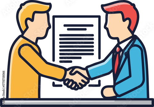 partnership pledged trust and agreement form the foundation of a new business venture, isolated on transparent background