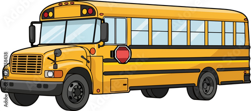 back to school daily adventures begin aboard the classic yellow bus, isolated on transparent background